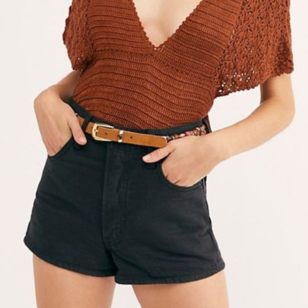 New Levi's Wellthread Black Ribcage Denim Jean Shorts (tags removed)